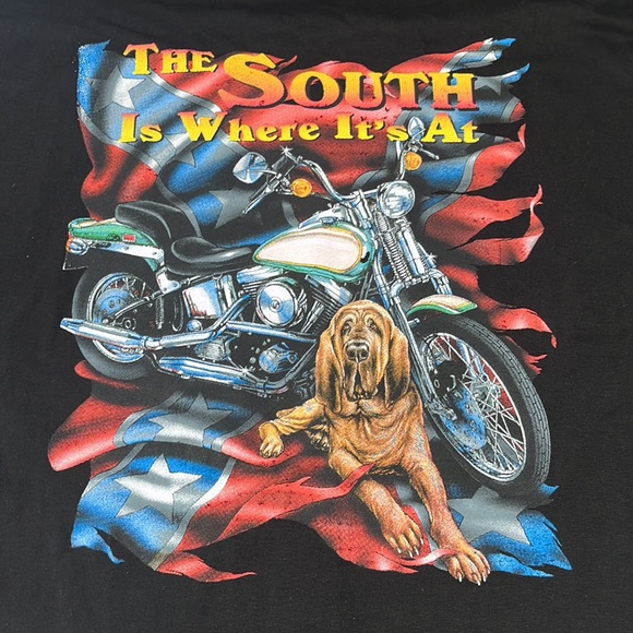 Liberty vintage tee black graphic south is where it’s at men’s size XXL Biker - Picture 5 of 7